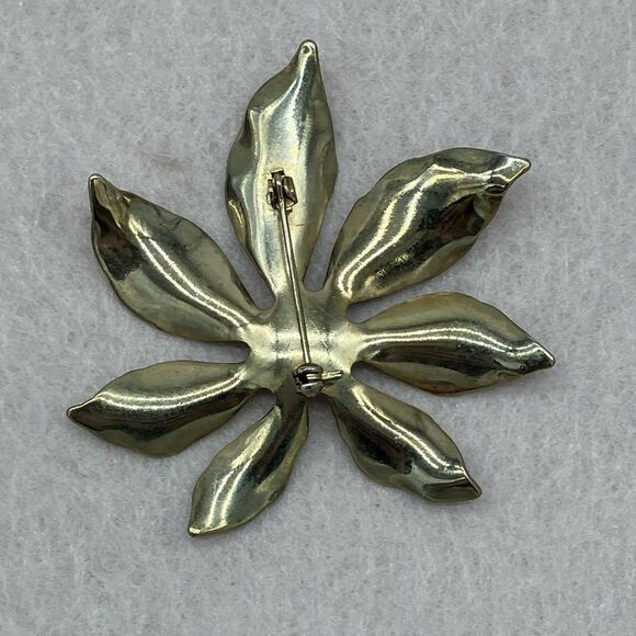 Vtg. Red Poinsettia Flower Brooch Sparklecore Statement MCM - Picture 3 of 7